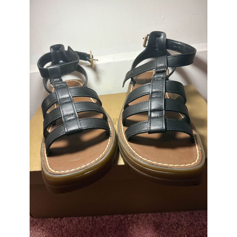 Steve Madden Jarelli Black Leather Sandals - Picture 2 of 5
